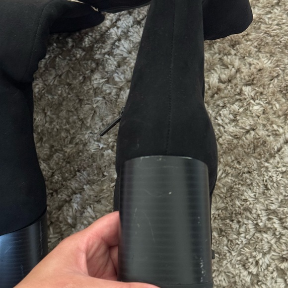 Black Heeled Boots Suede - Picture 5 of 7